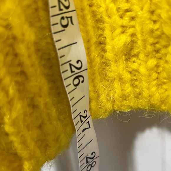 Anthropologie Sleeping On Snow Bright Lights Yellow Alpaca Blend Pull On Sweater - Picture 13 of 13